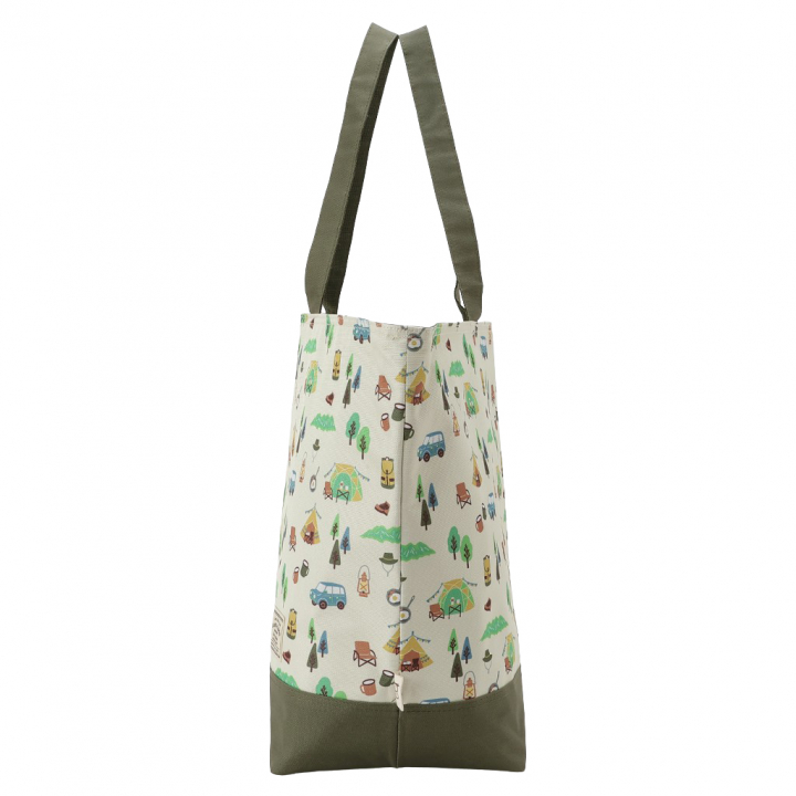 保冷バッグ トートバッグ 4WJ2 [mama fiore マーマフィオーレ] Picoteeシリーズ ピコティ 保温保冷 OUTDOOR柄 大容量 レジャー キャンプ レディース カーキ