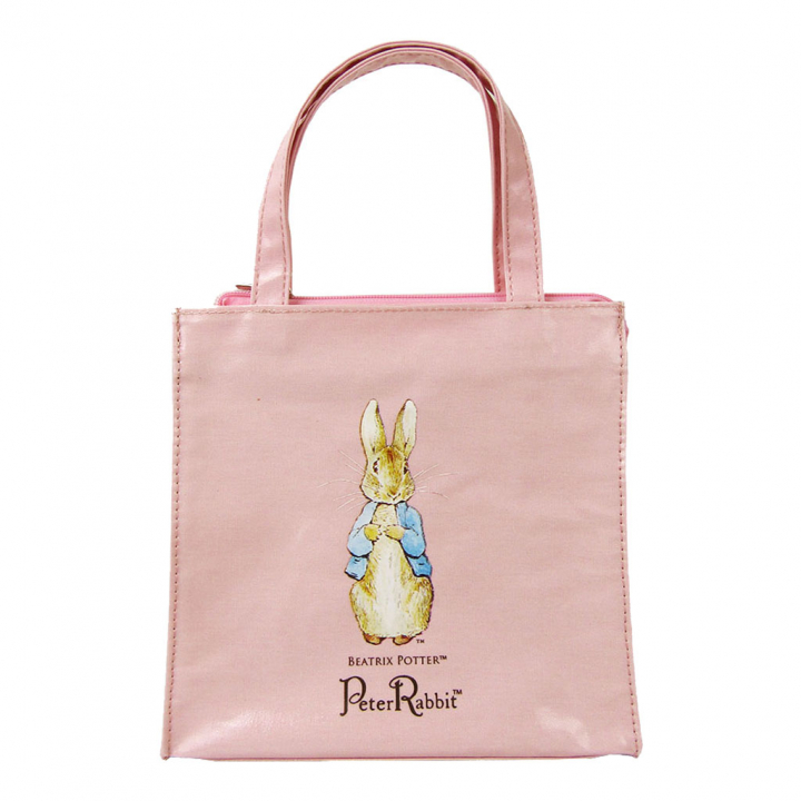 スクエア型ハンドバッグ (S) 0624 [PETER RABBIT(TM) ピーターラビット(TM)] トートバッグ スクエアバッグ ランチバッグ ミニトート 底板付き 自立 撥水 ビニールトート