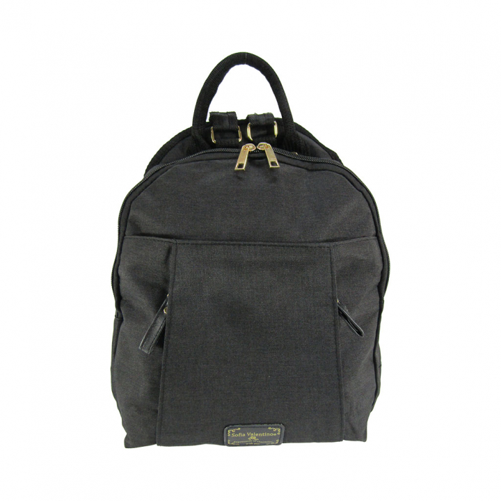 [Sofia Valentino ソフィアバレンチノ] 軽量 リュックサック | ポリエステル かわいい 軽い レディース 多収納 リュック 黒 ブラック 4927