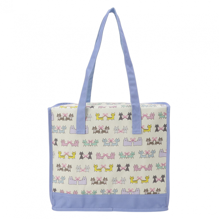  [mama fiore マーマフィオーレ] Picoteeシリーズ ピコティ BOX型 保温 保冷 トートバッグ 4WG6 保冷バッグ ボックス型 ねこ結び かわいい レジャー レディース ブルー