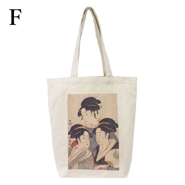 トートバッグ 9084 [Palette Pop パレットポップ] 浮世絵 錦絵 和風 名画 葛飾北斎 歌川広重 東洲斎写楽 一楽亭栄水 喜多川歌麿 楊洲周延 A4 帆布 男女兼用 メンズ レディース エコバッグ 買い物バッグ F 三婦艶
