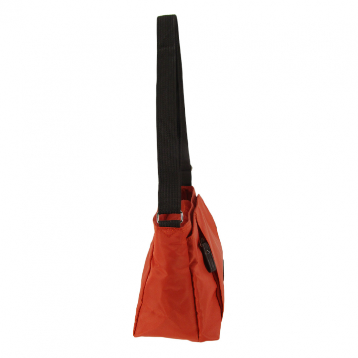 [Sofia Valentino ソフィアバレンチノ] 縦ファスナー ポケット付 横型ショルダーバッグ | レディース 多機能 ななめ掛け オレンジ 4875