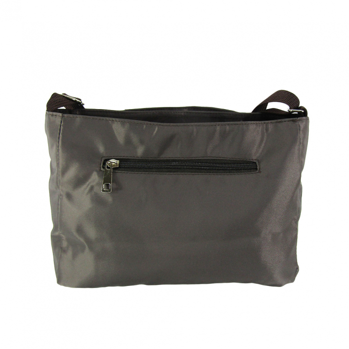 [Sofia Valentino ソフィアバレンチノ] 縦ファスナー ポケット付 横型ショルダーバッグ | レディース 多機能 ななめ掛け ブラウン 4875