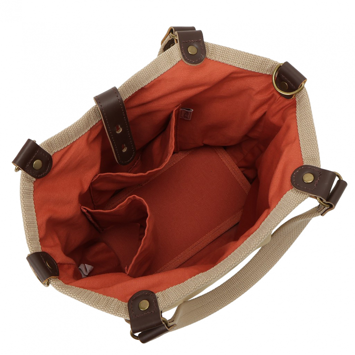 帆布工房 PEARIIシリーズ| バイカラー仕様 2WAY ハンドバッグ ショルダーバッグ 軽量 お弁当 天然素材 帆布 本革 底板付き ナチュラル カジュアル レディース はんぷこうぼう 3X40 