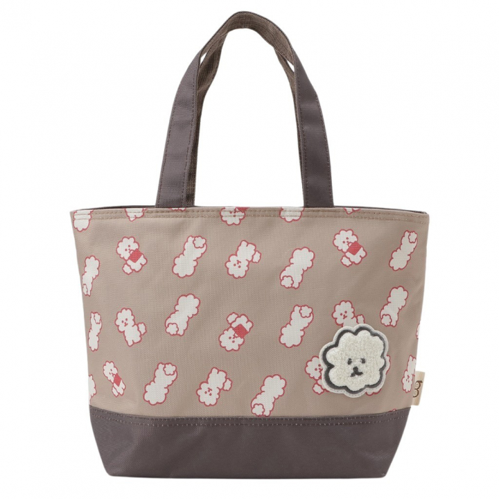  [mama fiore マーマフィオーレ] Picoteeシリーズ ピコティ 保温保冷 ランチバッグ 保冷バッグ | おしゃれ 可愛い サブバッグ 軽量 レディース キッズ 弁当袋 ミニ トートバッグ 4L 便利 モフモフ犬のモフィコ／ベージュ