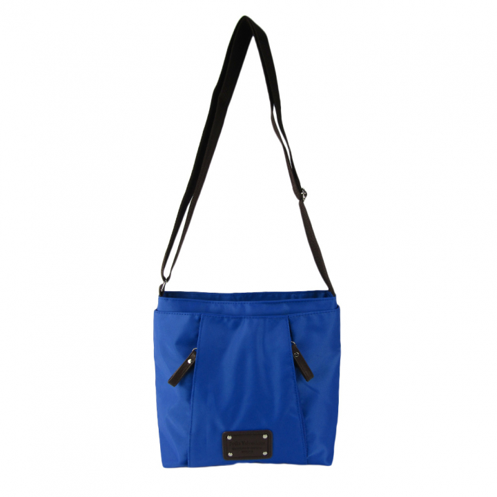 [Sofia Valentino ソフィアバレンチノ] 縦ファスナー ポケット付 ショルダーバッグ｜レディース 多機能 ななめ掛け ブルー 4874