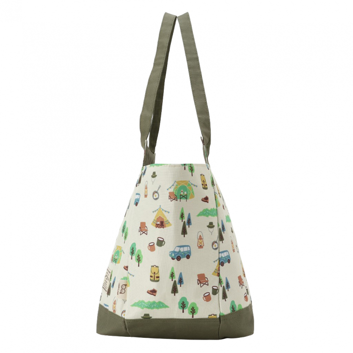 保冷バッグ トートバッグ 4WJ3 [mama fiore マーマフィオーレ] Picoteeシリーズ ピコティ 保温保冷 OUTDOOR柄 大容量 レジャー キャンプ レディース カーキ