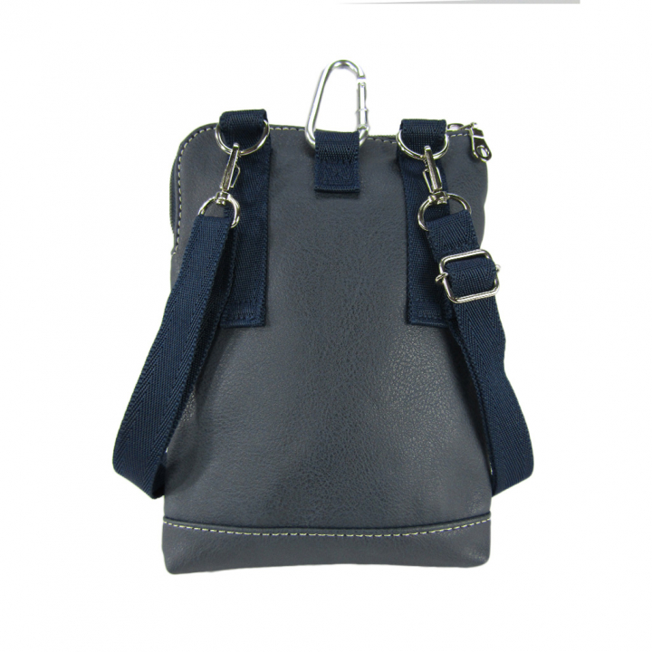 [CUBIC CORE キュービックコア]  3WAY シザーバッグ 合皮 カラビナ付 ベルトループ付 スマホ ショルダー 紺 ネイビー 1868