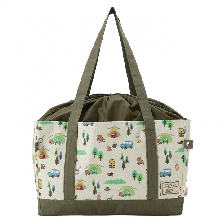 保温 保冷 レジかごバッグ 4WJ4 [mama fiore マーマフィオーレ] Picoteeシリーズ ピコティ 保温保冷 OUTDOOR 大容量 レジカゴバッグ トートバッグ キャンプ レディース カーキ