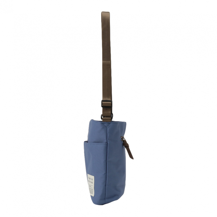 [ONE MILEシリーズ] ポーチ付き♪ 縦型 ショルダーバッグ | 軽量 ポケット充実 ファスナー開閉 男女兼用 シンプル 青 ブルー 4X48