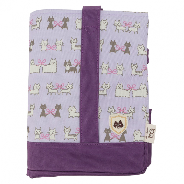 レジかごバッグ 4WG9 [mama fiore マーマフィオーレ] Picoteeシリーズ ピコティ 保温保冷 ねこ柄 ネコ柄 コンパクトレジカゴバッグ トートバッグ 買物 レディース パープル