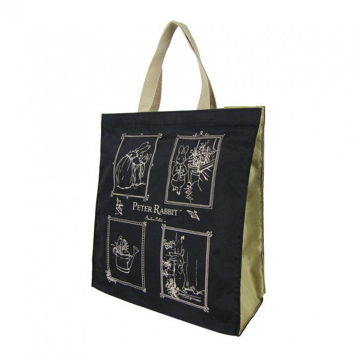 スクエアトートバッグ (M) 0647-03 [PETER RABBIT(TM) ピーターラビット(TM)] 軽量 A4 買い物 底板付き スクエア型 サブバッグ お稽古 うさぎ