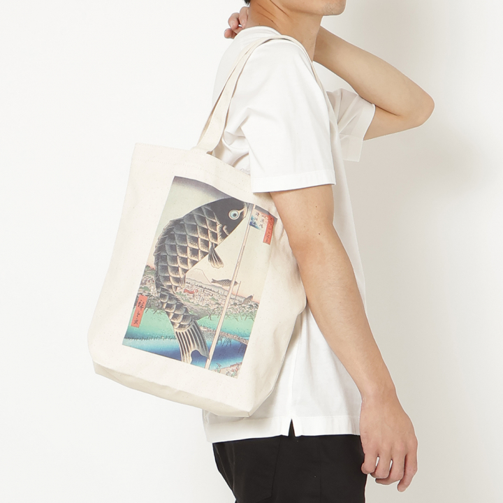 トートバッグ 9084 [Palette Pop パレットポップ] 浮世絵 錦絵 和風 名画 葛飾北斎 歌川広重 東洲斎写楽 一楽亭栄水 喜多川歌麿 楊洲周延 A4 帆布 男女兼用 メンズ レディース エコバッグ 買い物バッグ K 名所江戸百景 水道橋駿河台