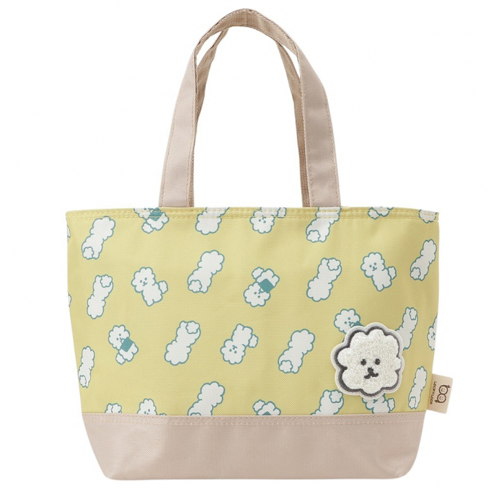  [mama fiore マーマフィオーレ] Picoteeシリーズ ピコティ 保温保冷 ランチバッグ 保冷バッグ | おしゃれ 可愛い サブバッグ 軽量 レディース キッズ 弁当袋 ミニ トートバッグ 4L 便利 モフモフ犬のモフィコ／イエロー