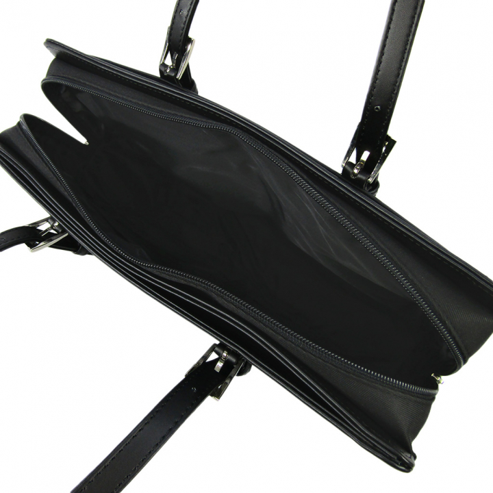 多機能 A4 肩掛け リクルートバッグ | 合皮 自立 軽量 就職 通勤 就職活動 就活 面接 営業 持ち手調整 レディース ビジネスバッグ 黒 ブラック 0455