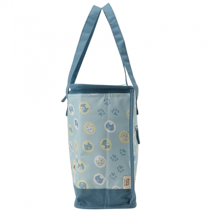  [mama fiore マーマフィオーレ] Picoteeシリーズ ピコティ BOX型 保温保冷トートバッグ 4WA1 | レジャー ネコ柄 猫 かわいい キャラクター 軽量 レディース トートバッグ 猫グッズ 便利 お買い物 ドット グリーン