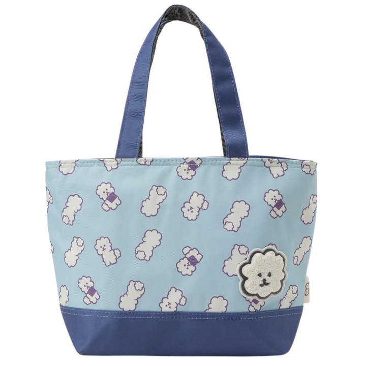  [mama fiore マーマフィオーレ] Picoteeシリーズ ピコティ 保温保冷 ランチバッグ 保冷バッグ | おしゃれ 可愛い サブバッグ 軽量 レディース キッズ 弁当袋 ミニ トートバッグ 4L 便利 モフモフ犬のモフィコ／ブルー