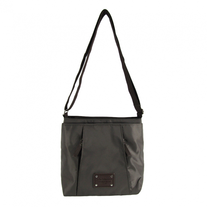 [Sofia Valentino ソフィアバレンチノ] 縦ファスナー ポケット付 ショルダーバッグ｜レディース 多機能 ななめ掛け ブラウン 4874