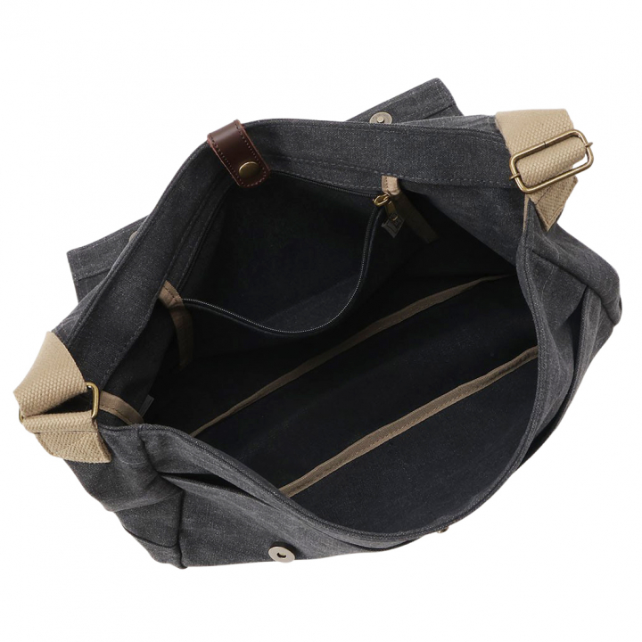  帆布工房 FLAP SHOULDER シリーズ ショルダーバッグ 全4色 | カジュアル 斜め掛け A4 ナチュラル シンプル 帆布 ショルダー トート トートバッグ ショルダーバッグ 通学 バッグ ショルダーバック メンズ レディース 男女兼用 サブバッグ 01ブラック