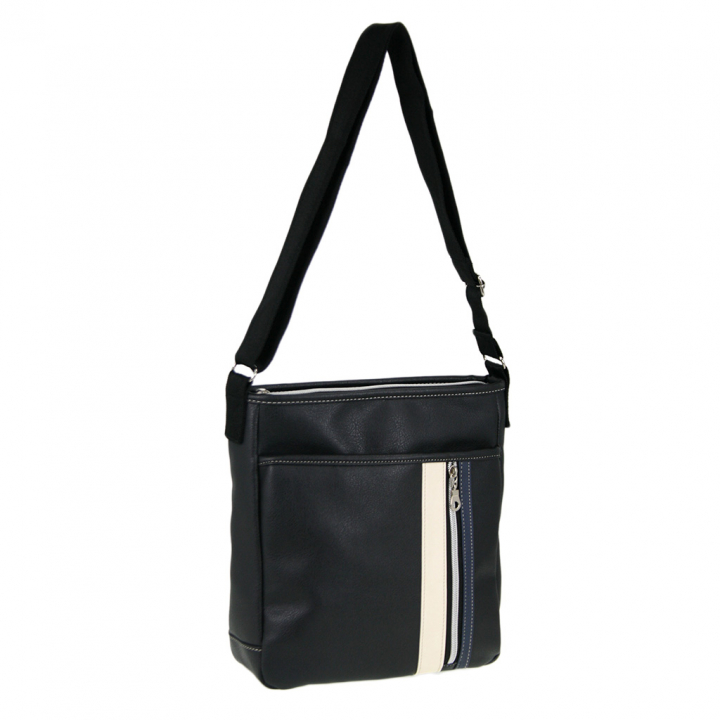 [CUBIC CORE キュービックコア]  ラインショルダーバッグ 合皮 かっこいい メンズ 男女兼用 アンティーク 黒 ブラック 1871