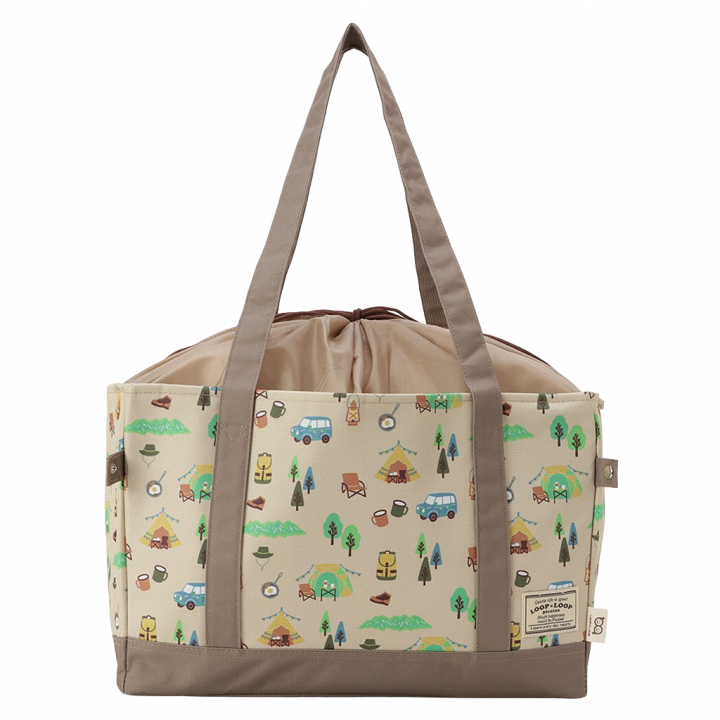 保温 保冷 レジかごバッグ 4WJ4 [mama fiore マーマフィオーレ] Picoteeシリーズ ピコティ 保温保冷 OUTDOOR 大容量 レジカゴバッグ トートバッグ キャンプ レディース ベージュ