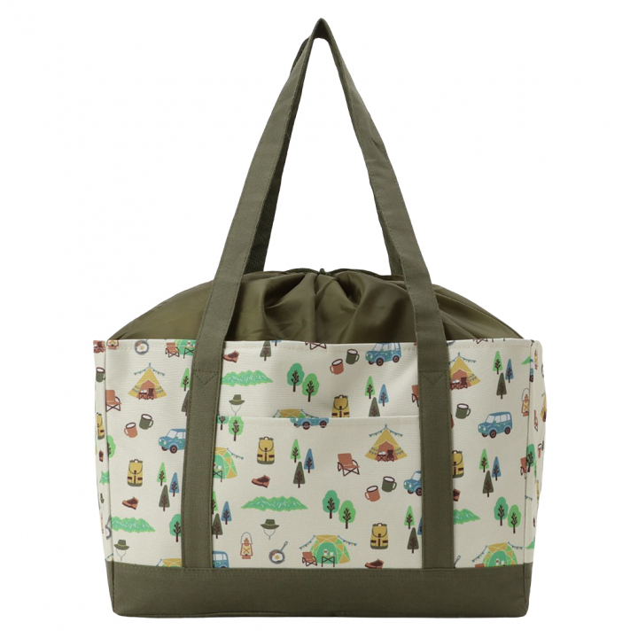 保温 保冷 レジかごバッグ 4WJ4 [mama fiore マーマフィオーレ] Picoteeシリーズ ピコティ 保温保冷 OUTDOOR 大容量 レジカゴバッグ トートバッグ キャンプ レディース カーキ