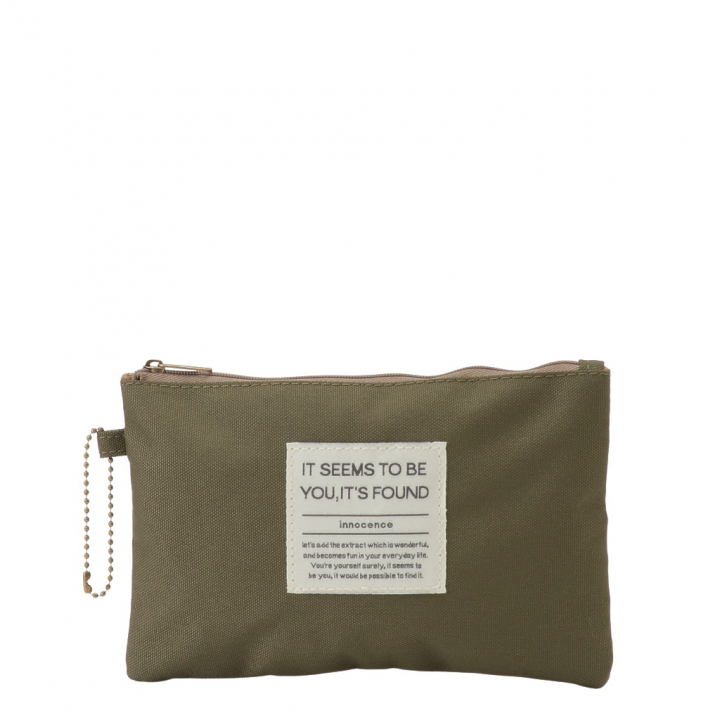 [ONE MILEシリーズ] ポーチ付き♪ 縦型 ショルダーバッグ | 軽量 ポケット充実 ファスナー開閉 男女兼用 シンプル 緑 カーキ 4X48