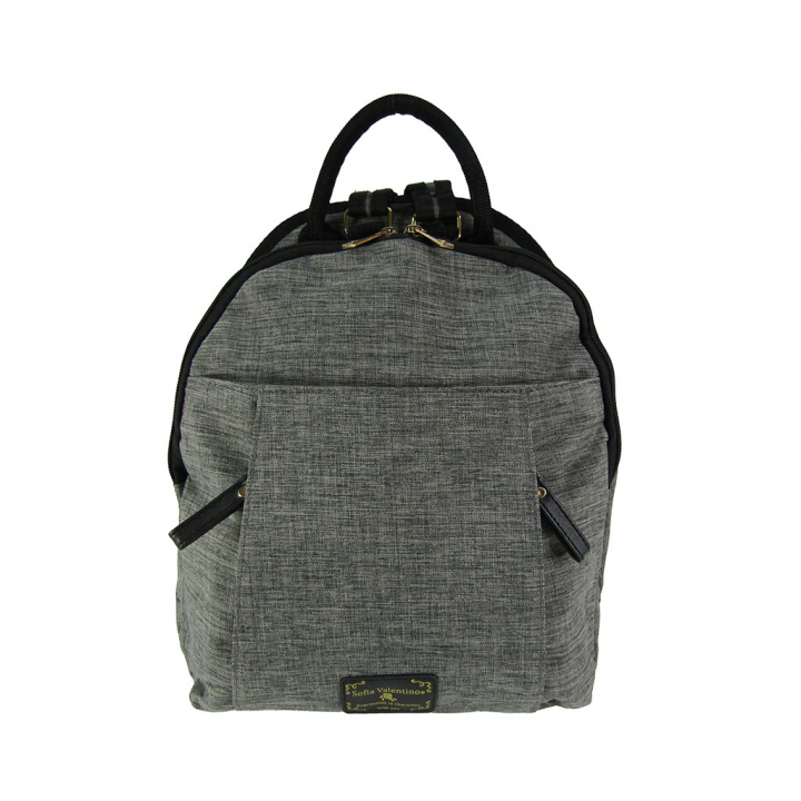 [Sofia Valentino ソフィアバレンチノ] 軽量 リュックサック | ポリエステル かわいい 軽い レディース 多収納 リュック ブラック×グレー 4927