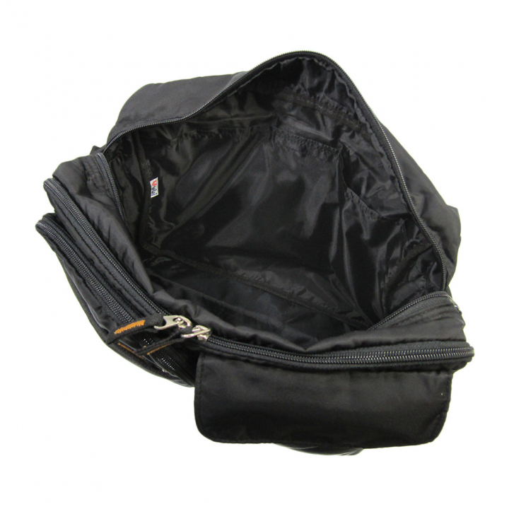 [A.O.T エーオーティー]  多機能 ショルダーバッグ ポケット 収納 便利 タウン カジュアル シンプル 無地 男女兼用 黒 ブラック 3830