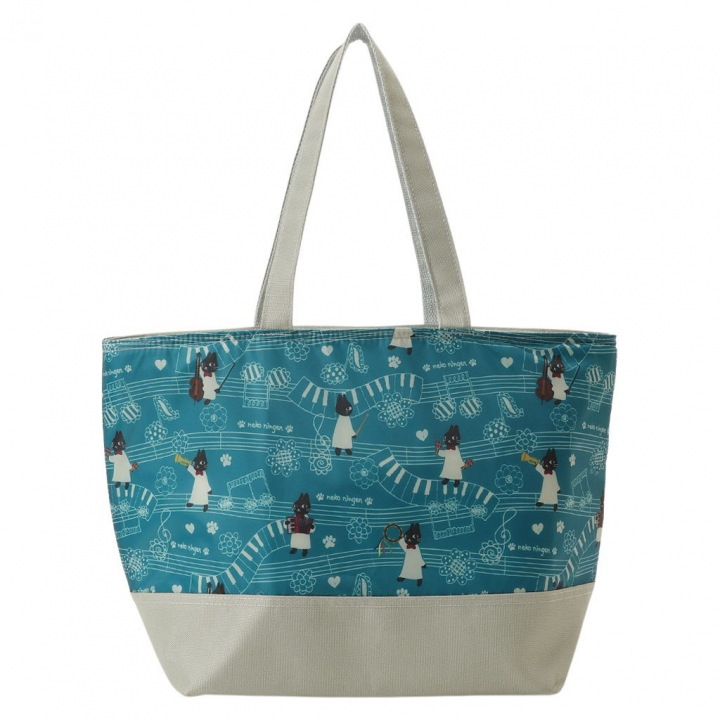 保冷バッグ トートバッグ 5M38 [ネコ人間 nekoningen ねこにんげん] 保温保冷 買い物 レジャー ネコ かわいい レディース グリーン