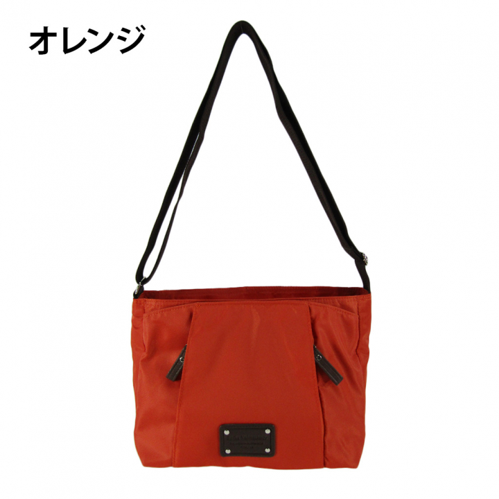 [Sofia Valentino ソフィアバレンチノ] 縦ファスナー ポケット付 横型ショルダーバッグ | レディース 多機能 ななめ掛け オレンジ 4875