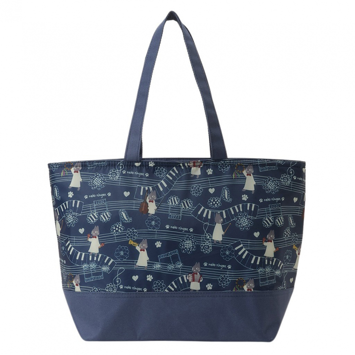 保冷バッグ トートバッグ 5M38 [ネコ人間 nekoningen ねこにんげん] 保温保冷 買い物 レジャー ネコ かわいい レディース ネイビー