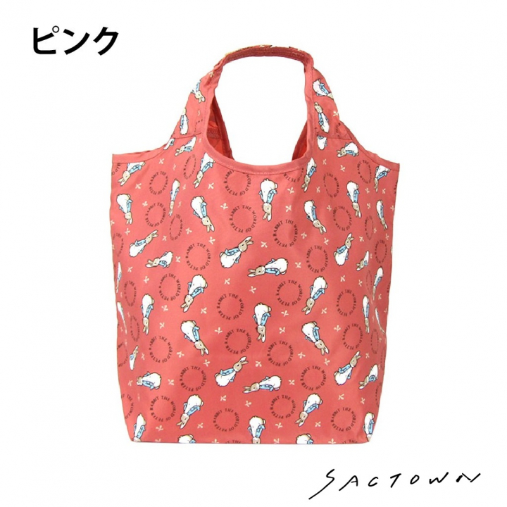 ピーターラビット（TM) |  ロゴ リース総柄 コンパクト マルシェバッグ (M) 全5色 0634