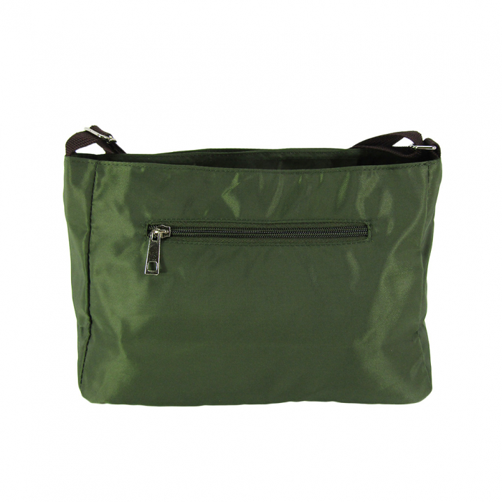 [Sofia Valentino ソフィアバレンチノ] 縦ファスナー ポケット付 横型ショルダーバッグ | レディース 多機能 ななめ掛け カーキ 4875